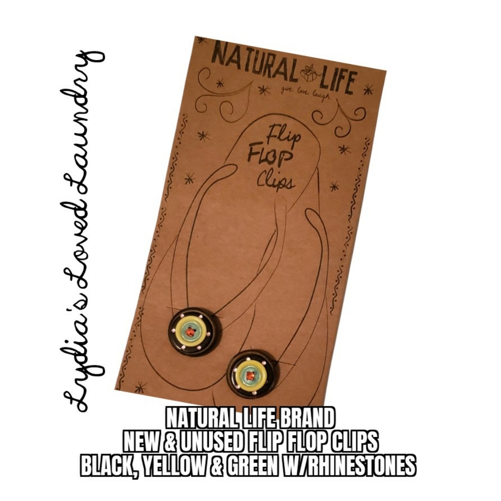 💥 5/$10 Natural Life Flip Flop Clips - Colorful Boho Style